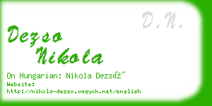 dezso nikola business card